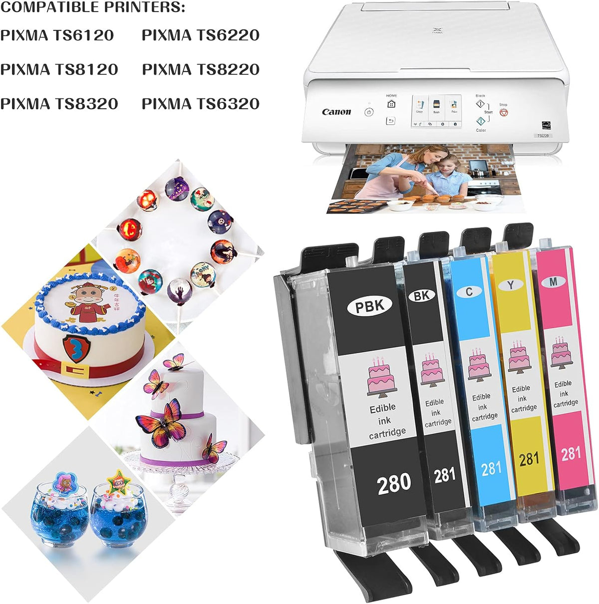 C A K E Printer Ink Cartridges, 5 Pack Y2731