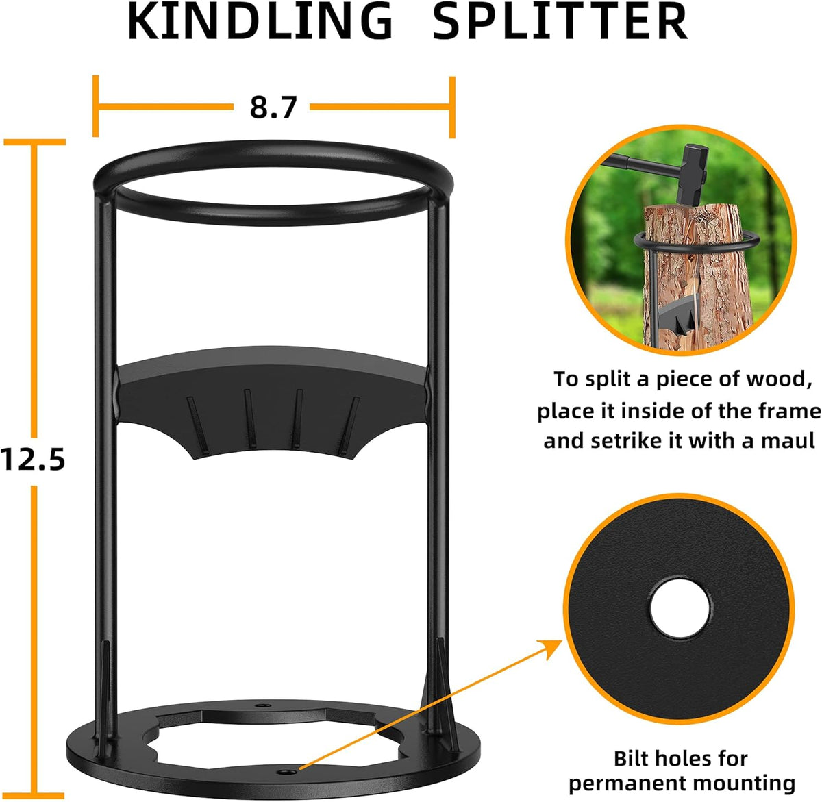 Cast Iron Manual Log Splitter with 4LB Hammer Pack of 2 N729484