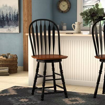 Antique Black/Cherry 24 Swivel Bar Stool C125614