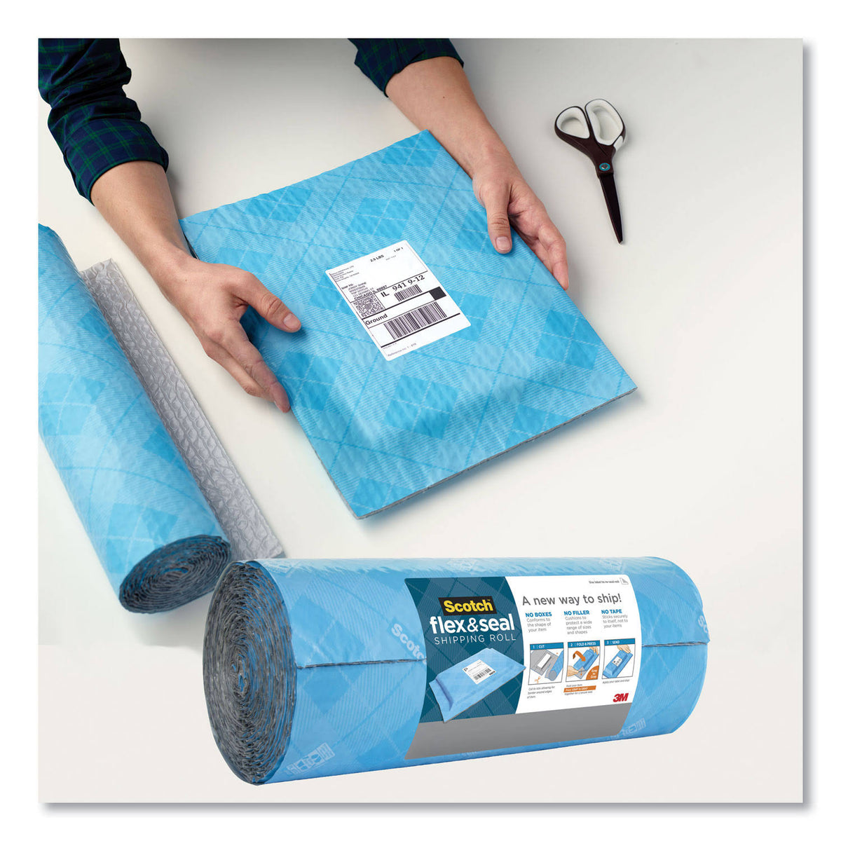 Blue/Gray Flex and Seal Shipping Roll I440