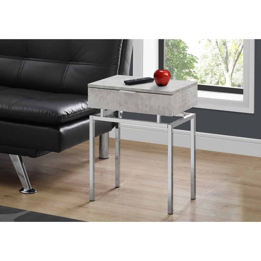Cement Gray Contemporary Rectangular Accent Table V7830