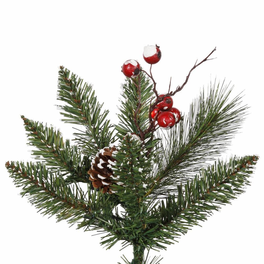 6 ft Snow Tipped Pine and Berry Artificial Christmas Tree with 250 Clear Lights X386