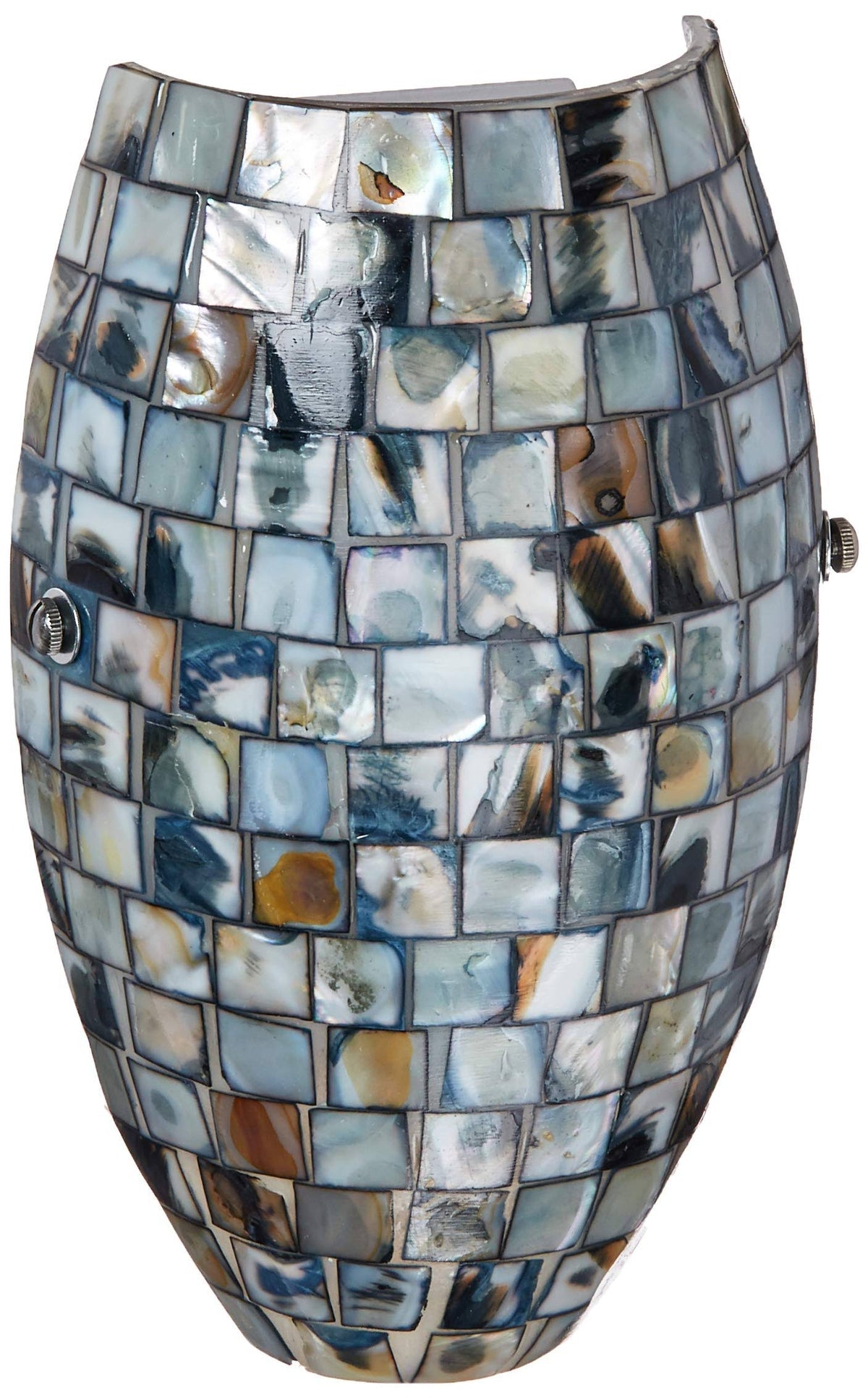 Satin Nickel 1-Light Sconce with Glass/Gray Capiz Shells R16386