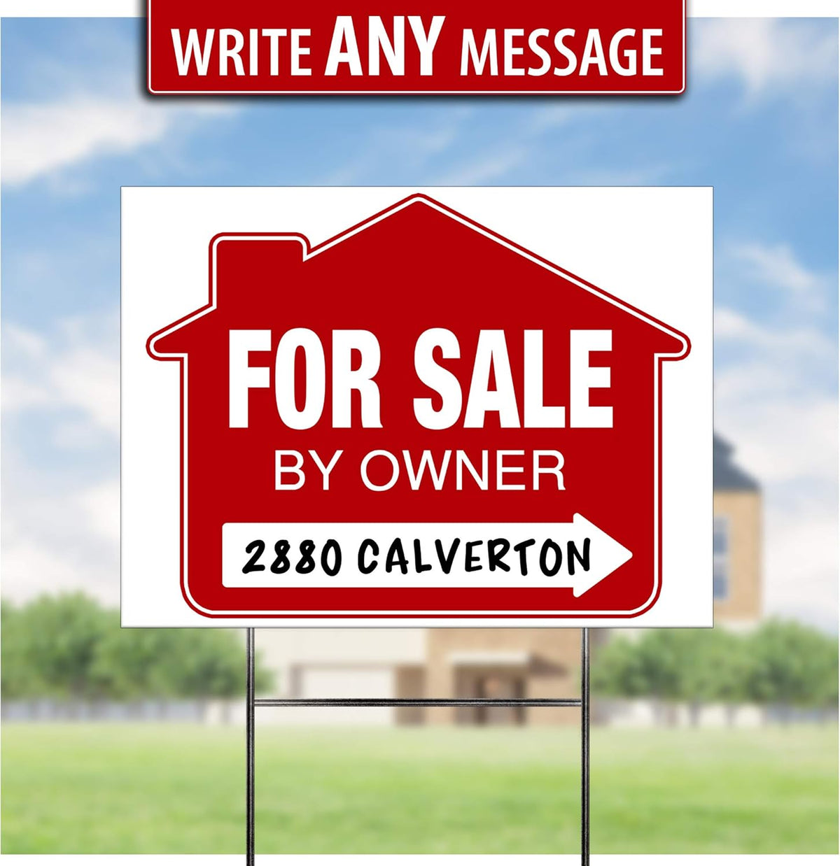 For Sale Signs (5 Pack) Double-Sided Yard Sign Stakes with Directional Arrows C9796