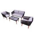 Black/Gray 4-Piece Patio Sofa Set P129944