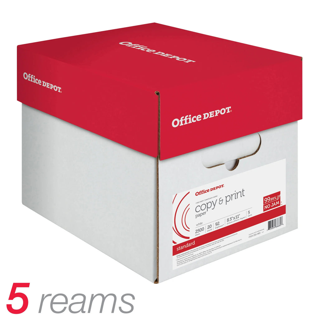 Copy Print Paper, 8 1/2in. x 11in., 20 Lb, 500 Sheets Per Ream, Case Of 5 Reams N370