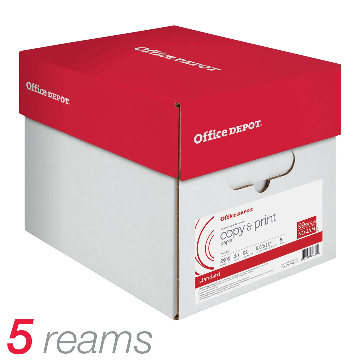 Copy Print Paper, 8 1/2in. x 11in., 20 Lb, 500 Sheets Per Ream, Case Of 5 Reams N370