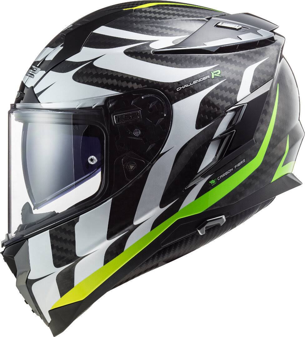 White-Yellow Carbon Helmet, Size 2XL U95841