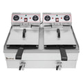 16.9QT / 16L Total Capacity Stainless Steel Faucet Double Tank Deep Fryer Y192527