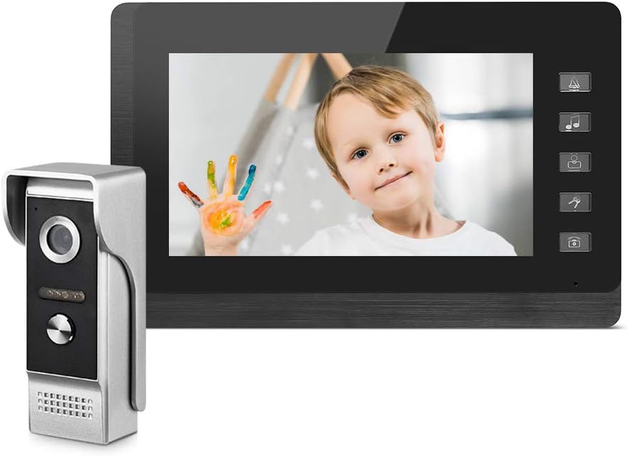 7 Inches Wired Video Door Intercom System with IR Night Vision Camera W172304
