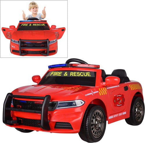12V Ride On Police Car Toy with Remote Control Lights Siren D26642