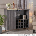 Sonoma Gray Oak and Black Finish Bar Cabinet I260