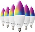 6 Pack WiFi LED Smart Bulb B11 Candelabra 4.5W E12 Base Color Changing Dimmable Z354363