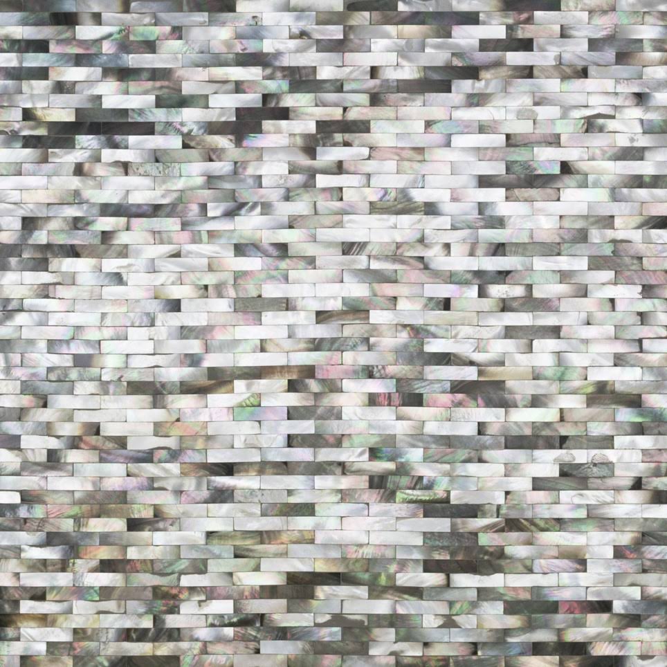 Black/Gray/Pearl Seashell Splitface Tile Sample L137911