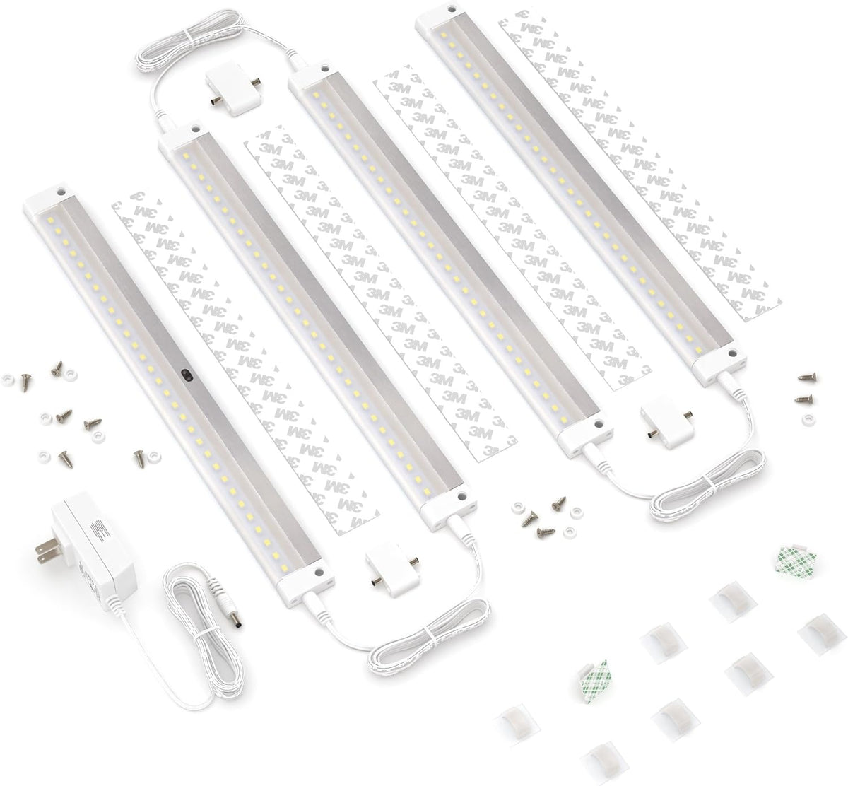 4 Panels 12 Inch LED Dimmable Under Cabinet Lighting Kit, Cool White S410