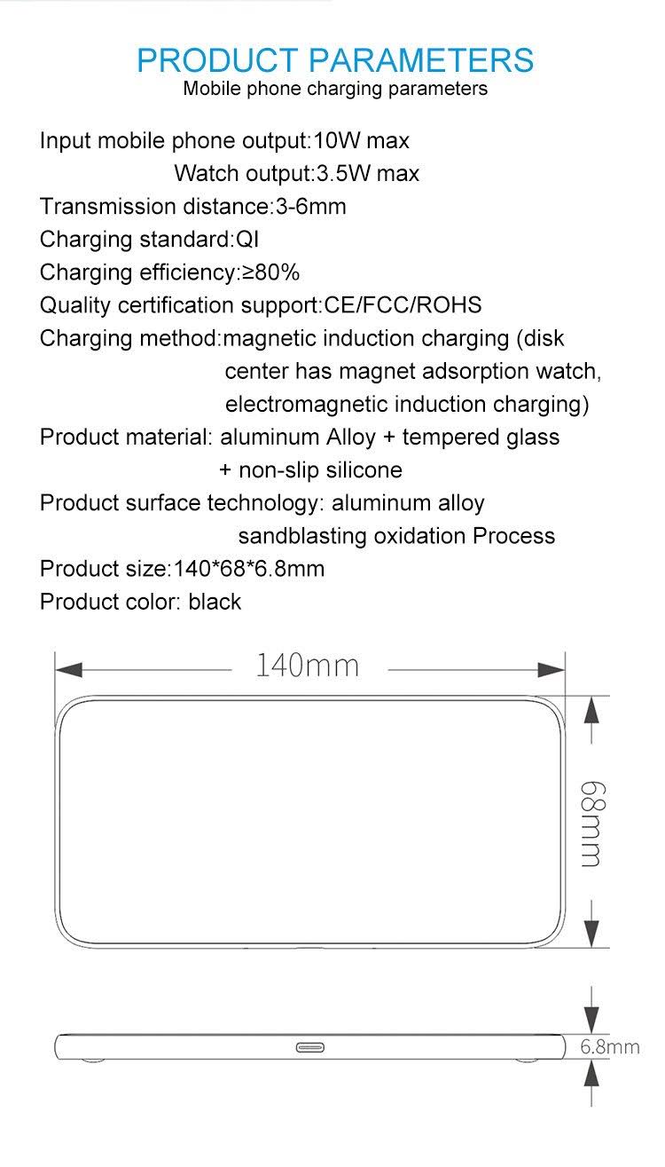 3 in 1 Glass Wireless Charge Pad S956