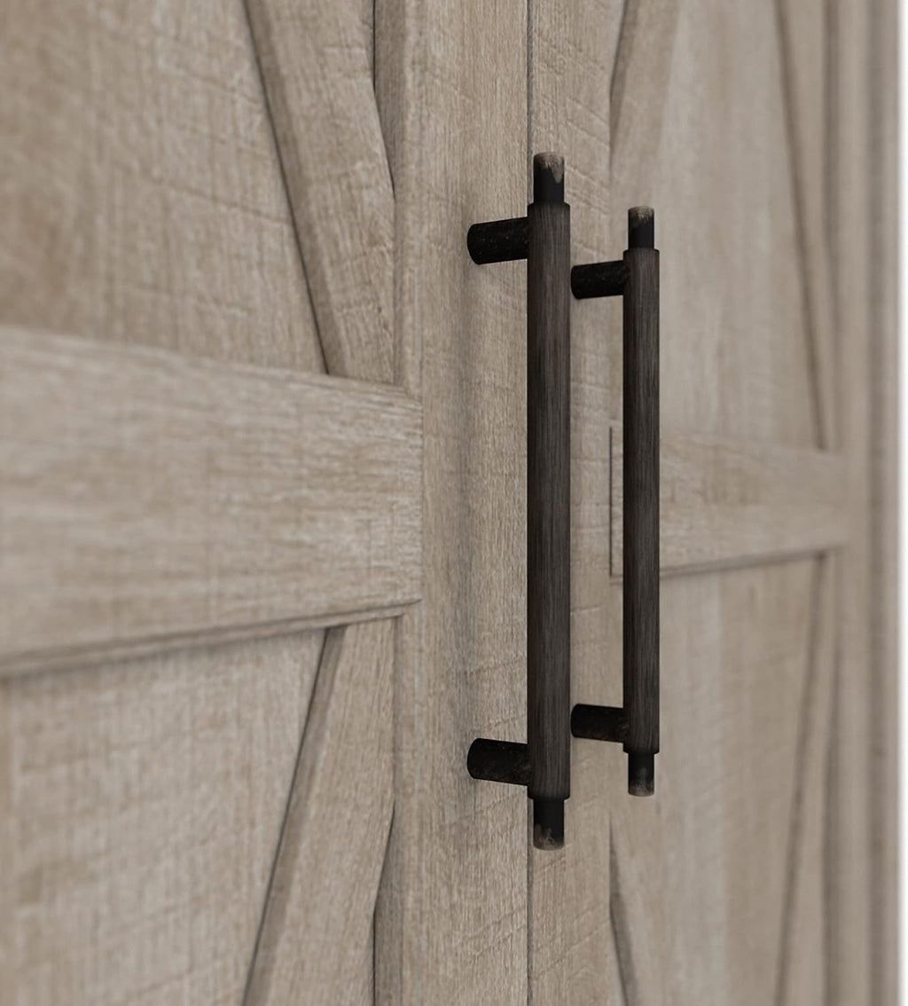 Washed Gray Tall Storage Cabinet with Doors P684148