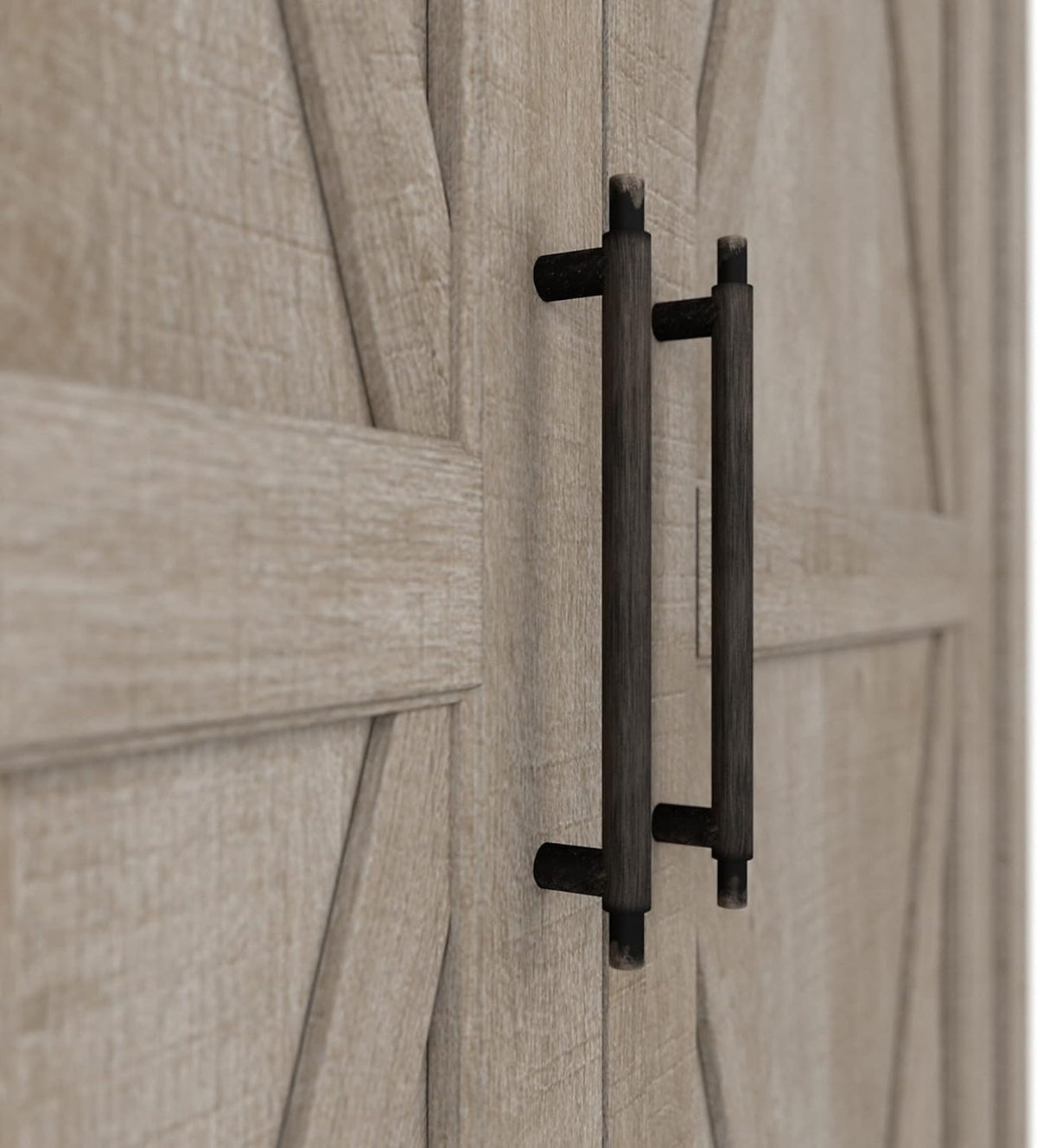 Washed Gray Tall Storage Cabinet with Doors P684148