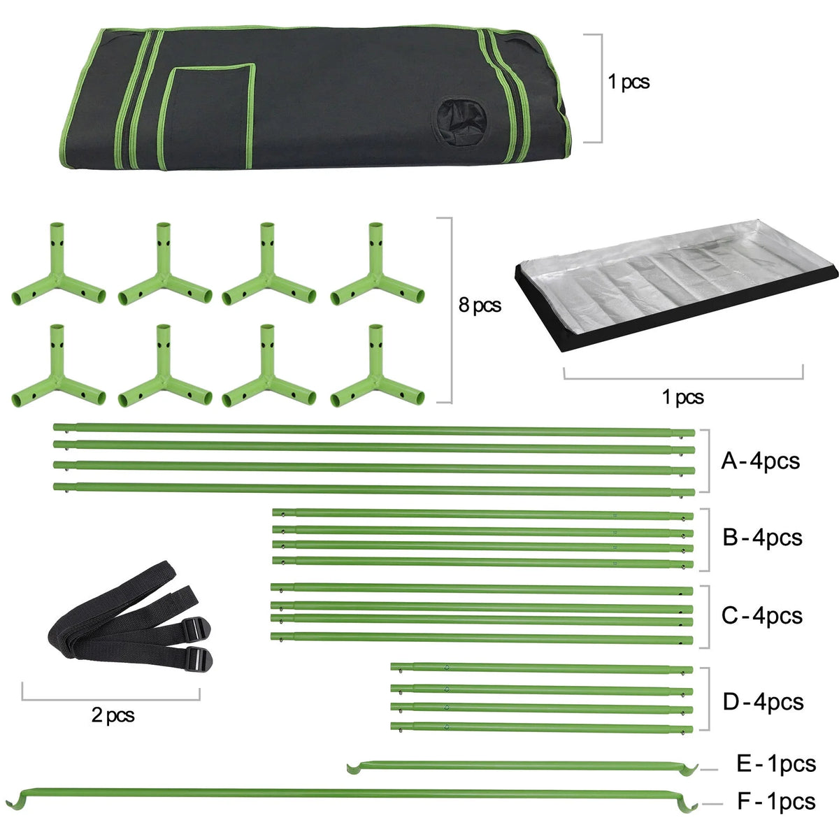 48" x 24" x 60" Aluminum and Iron Plant Growing Tent U597378