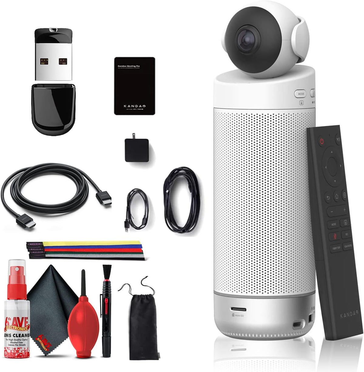 Conference Camera with 32GB USB Key, Velcro Straps, Cleaning Kit, HDMI Cable Z682416
