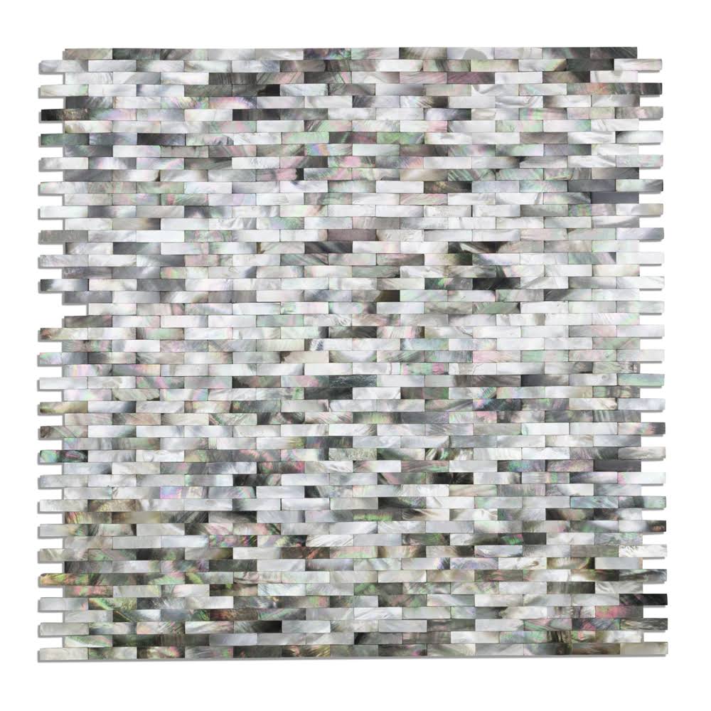 Black/Gray/Pearl Seashell Splitface Tile Sample L137911