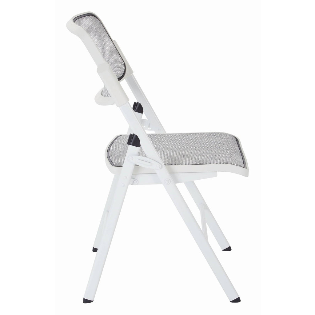 White ProGrid Mesh Folding Chair Q245