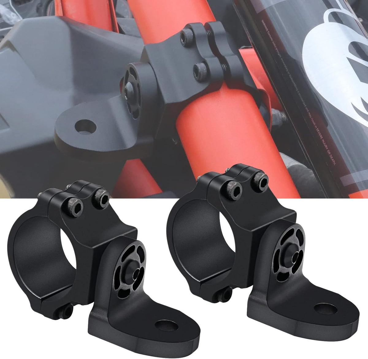 2PCS Quick-Release UTV Flag Pole Mounting Bracket for 1-2in Roll Bar Z1115