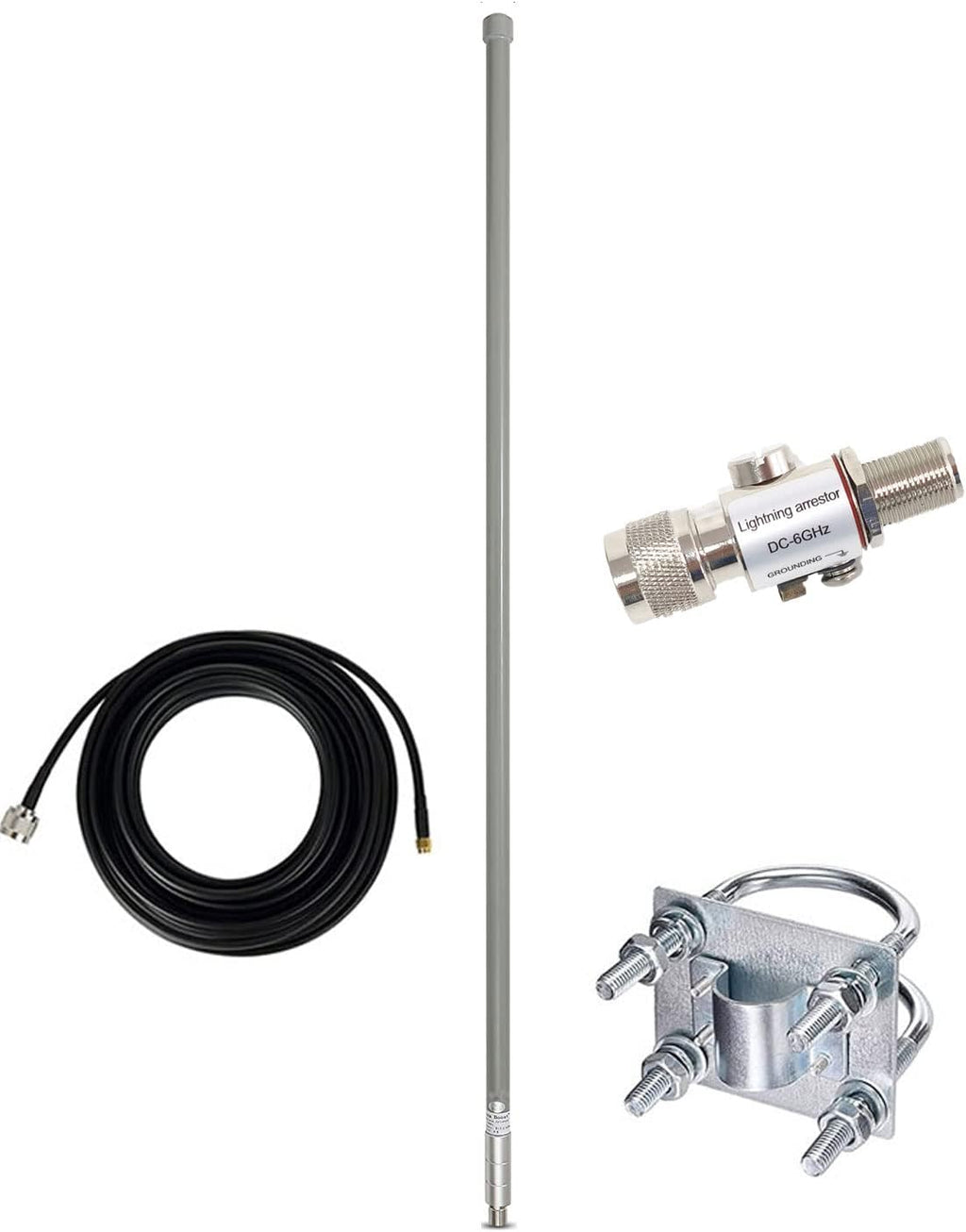 8dBi LoRa Antennas 915MHz Kits with 16 ft RG58 50Ohm RP-SMA Lightning Arrester L67904