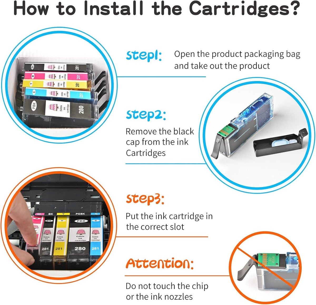 C A K E Printer Ink Cartridges, 5 Pack Y2731