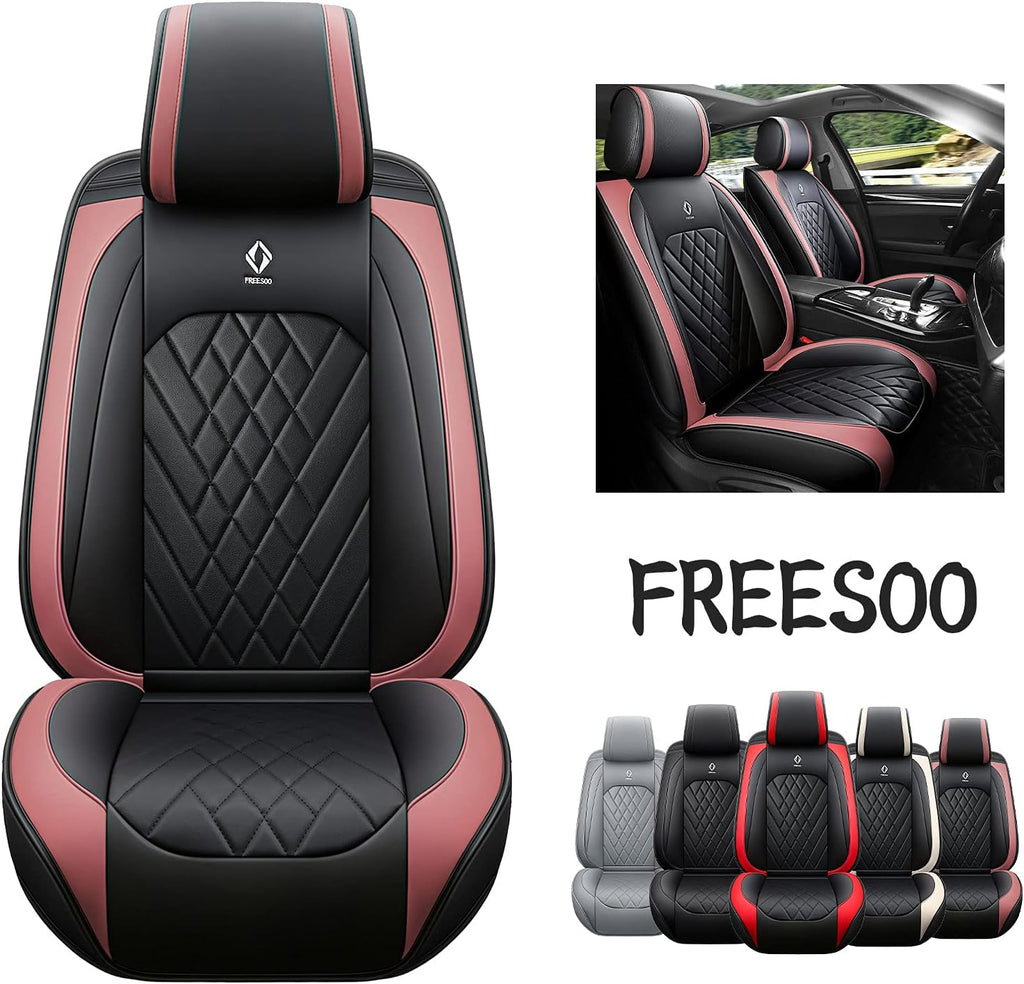 Grey Leather Car Seat Cover 2 Pcs A1624