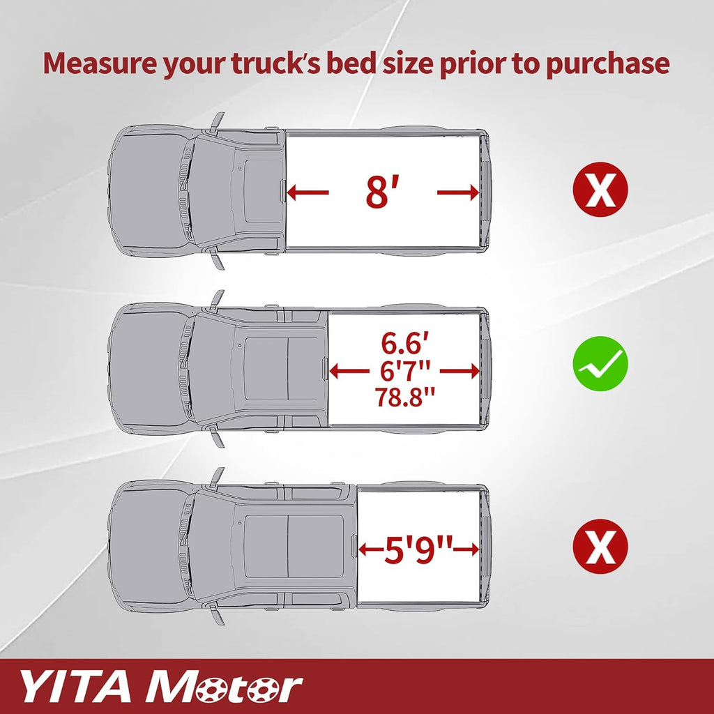 Soft Roll Up Truck Bed Tonneau Cover for 6.6 ft Bed O96222