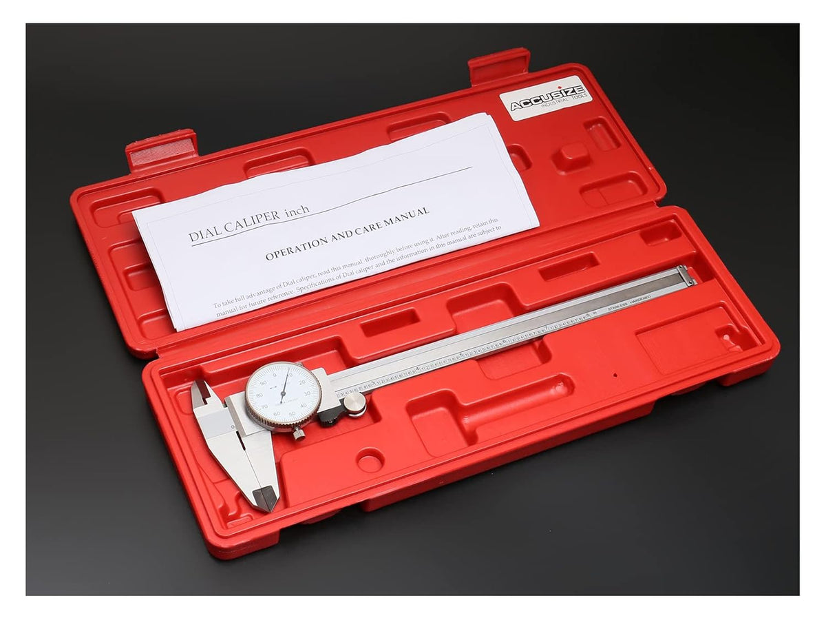 0-8'' by 0.001'' Precision Dial Caliper, Stainless Steel H105572