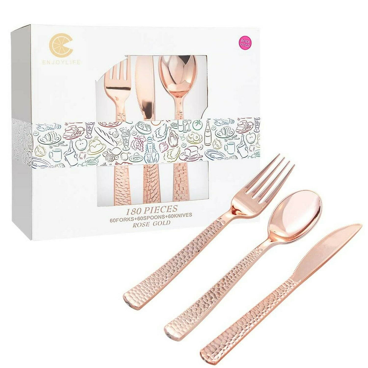 Rose Gold Silverware Disposable Flatware G67787