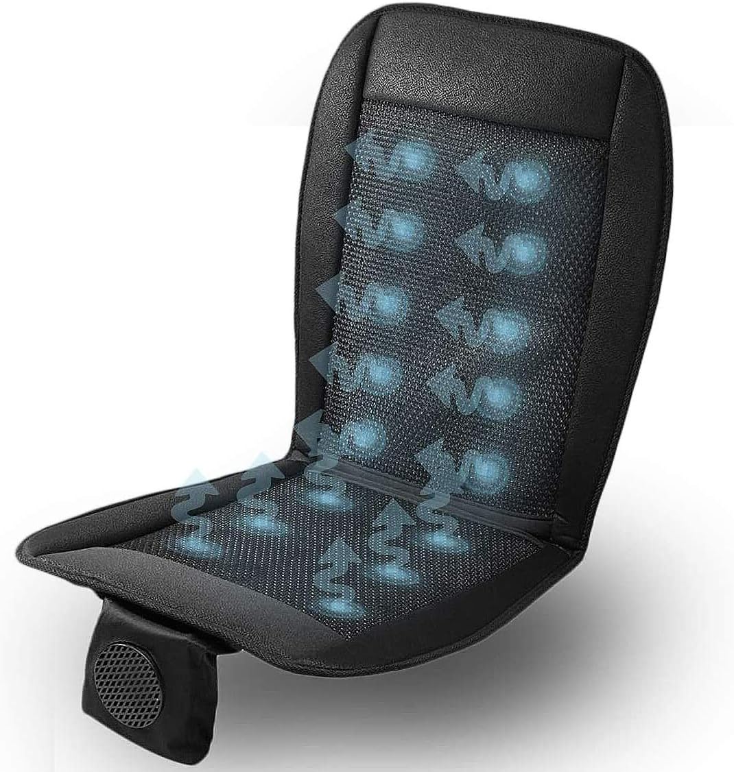 Black 12V Adjustable Cooling Car Seat Cushion S44782