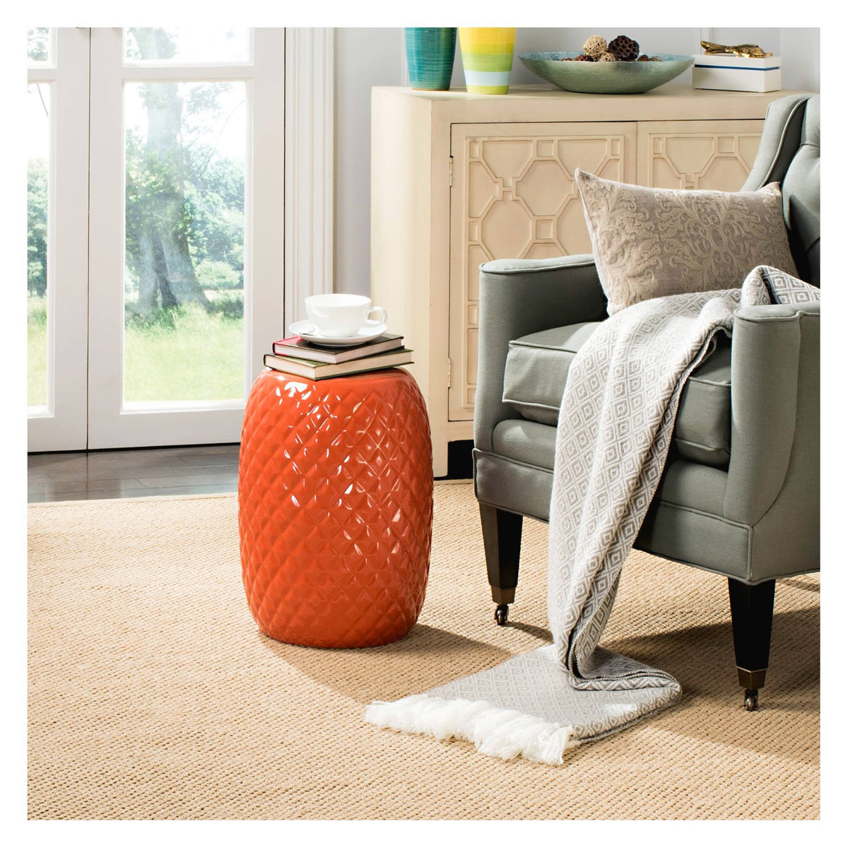 Orange Garden Stool Y8302