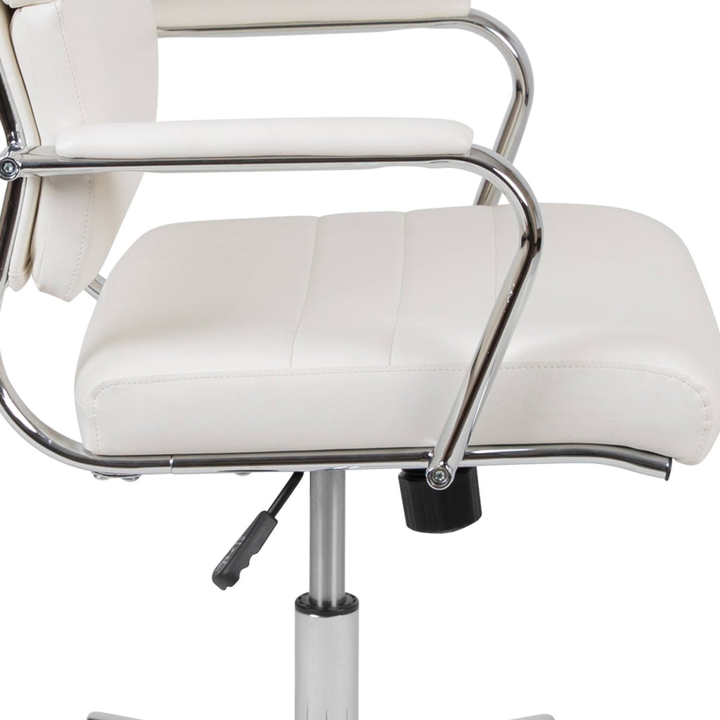 White LeatherSoft High Back Executive Swivel Office Chair P504