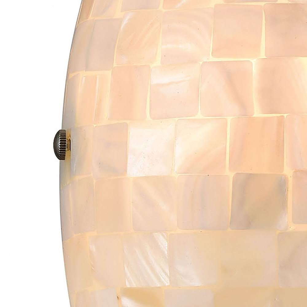 Satin Nickel 1-Light Sconce with Glass/Gray Capiz Shells R16386