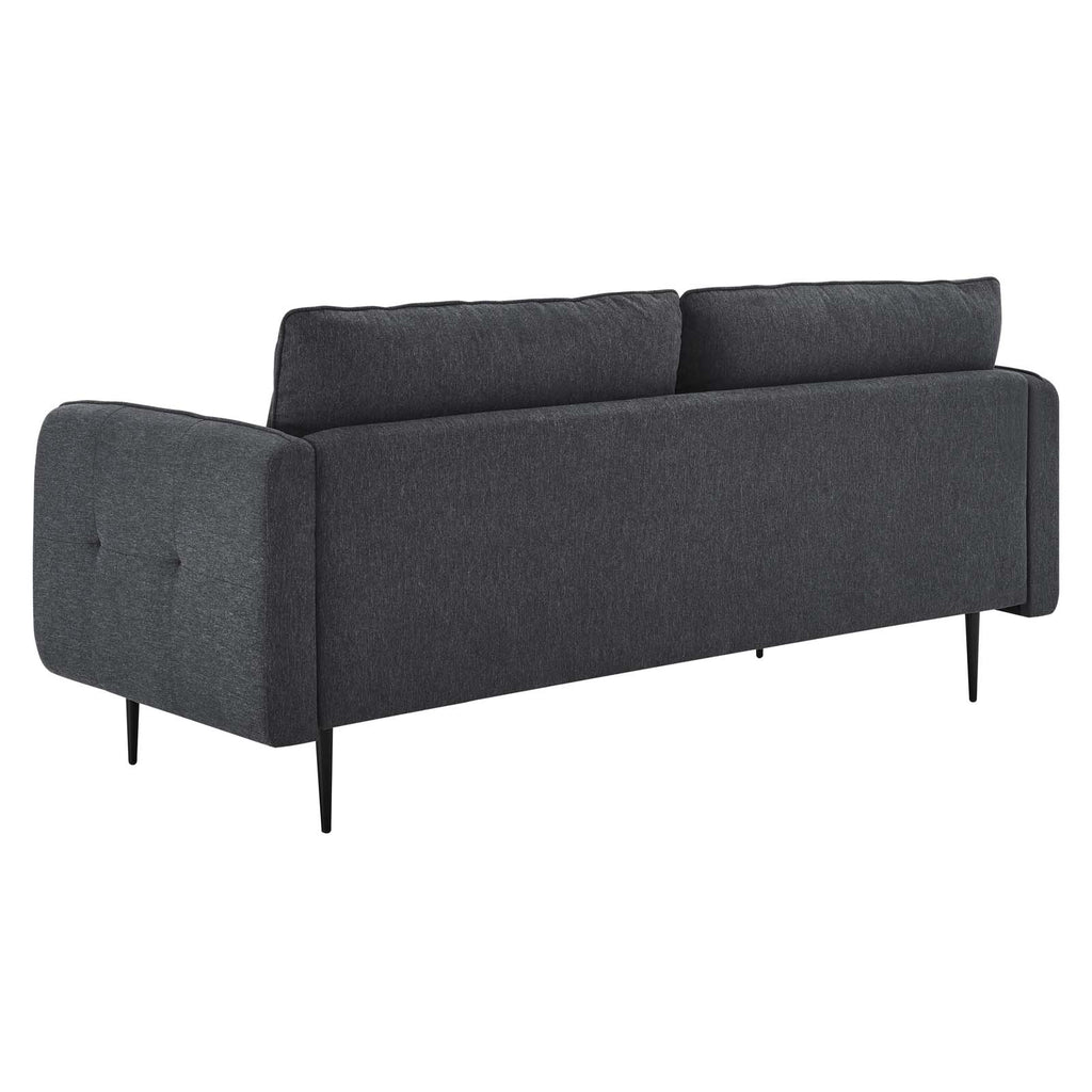 Tufted Fabric Dark Grey Sofa D602197