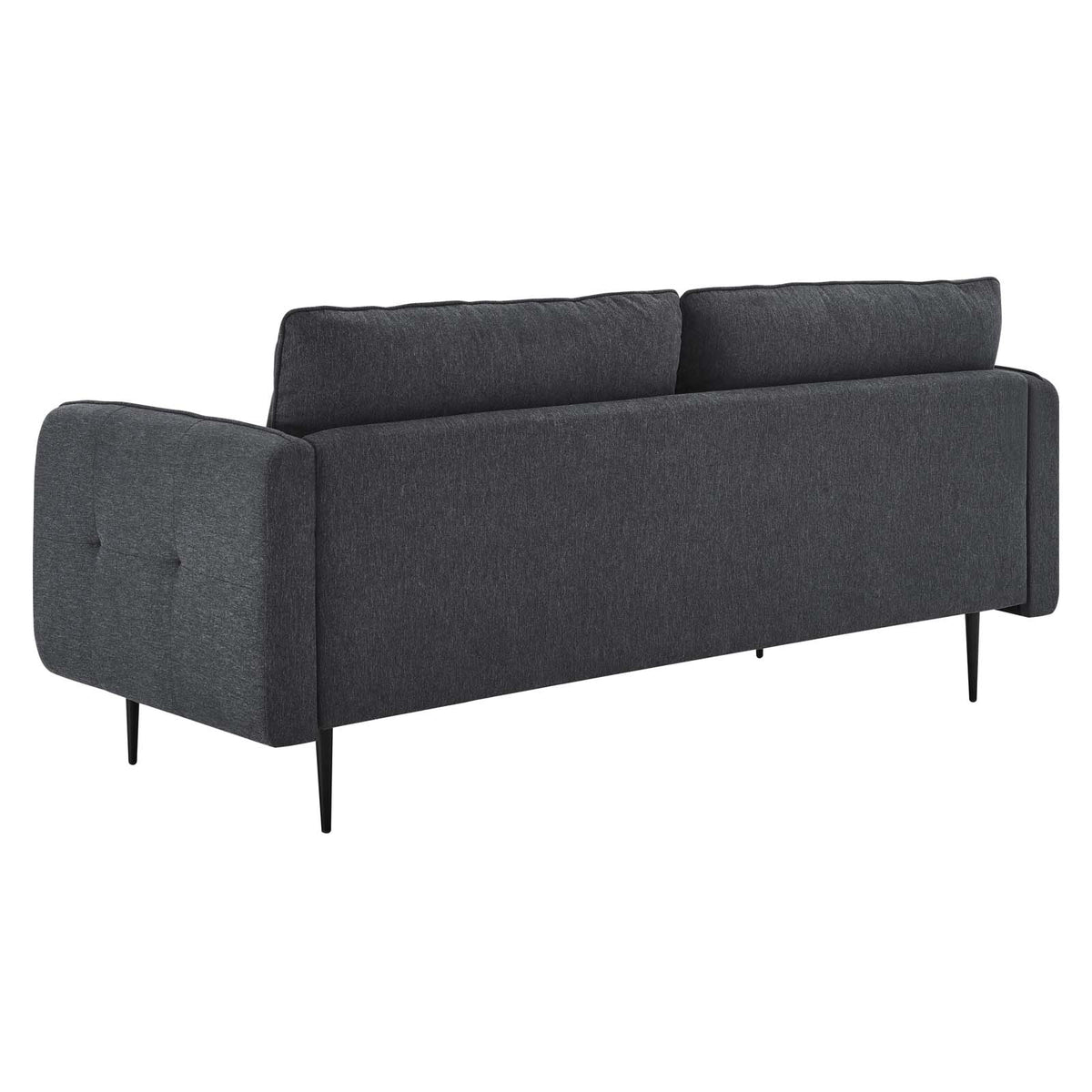 Tufted Fabric Dark Grey Sofa D602197