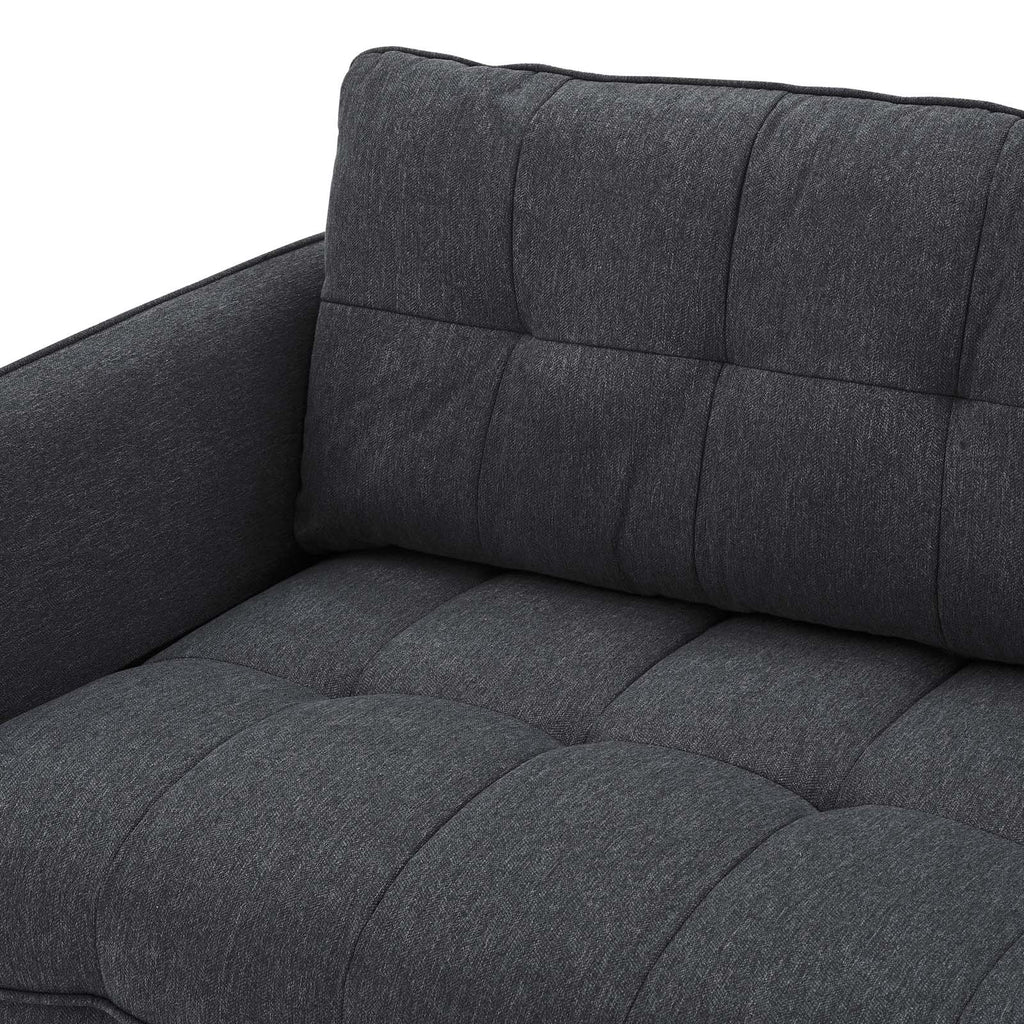 Tufted Fabric Dark Grey Sofa D602197