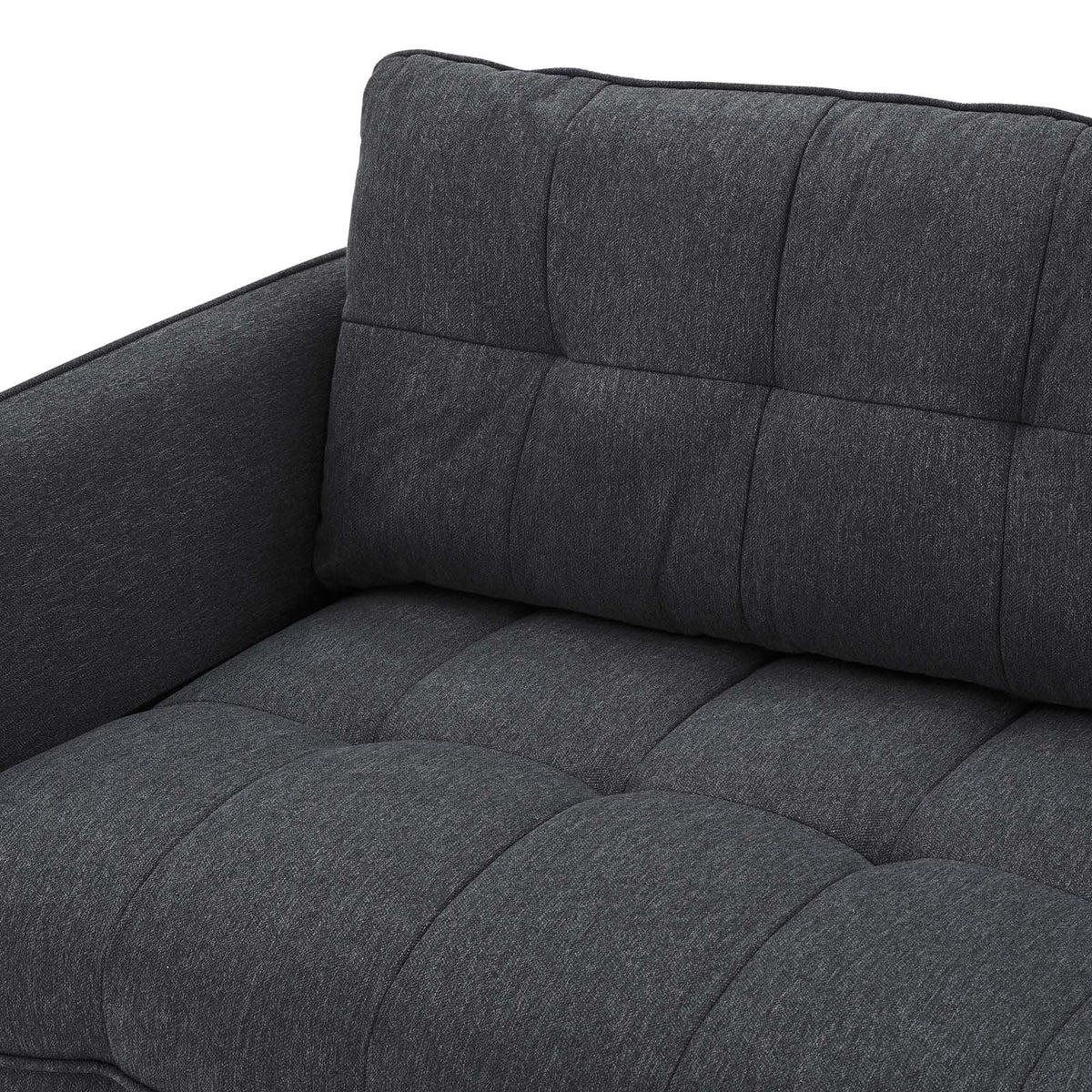 Tufted Fabric Dark Grey Sofa D602197