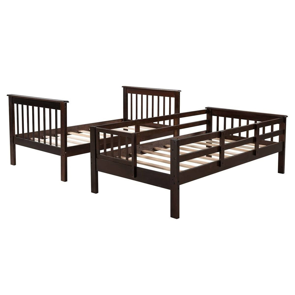 Twin-Over-Twin Bunk Bed with Stairway, Storage and Guard Rail - Grey X54911