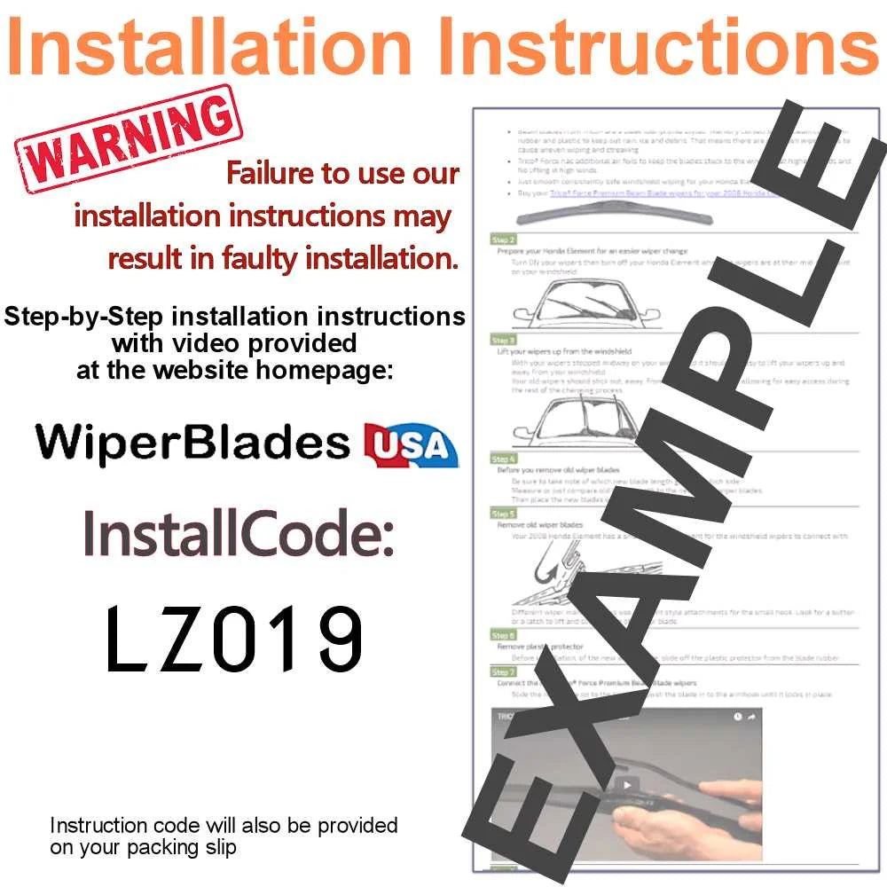 Beam Blade Wipers Set of 3 with Rear Wiper K191