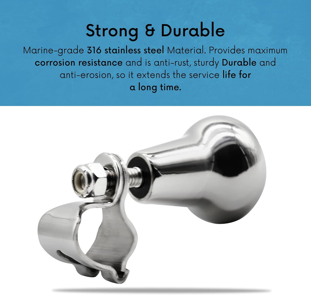 316 Stainless Steel Mirror Polished Sport Boat Steering Wheel Spinning Knob Y525570