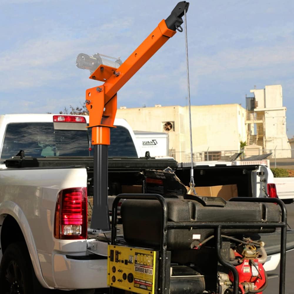 2200lb Folding Truck-Mounted Crane, Painted Steel Pickup Truck Jib Crane B301783