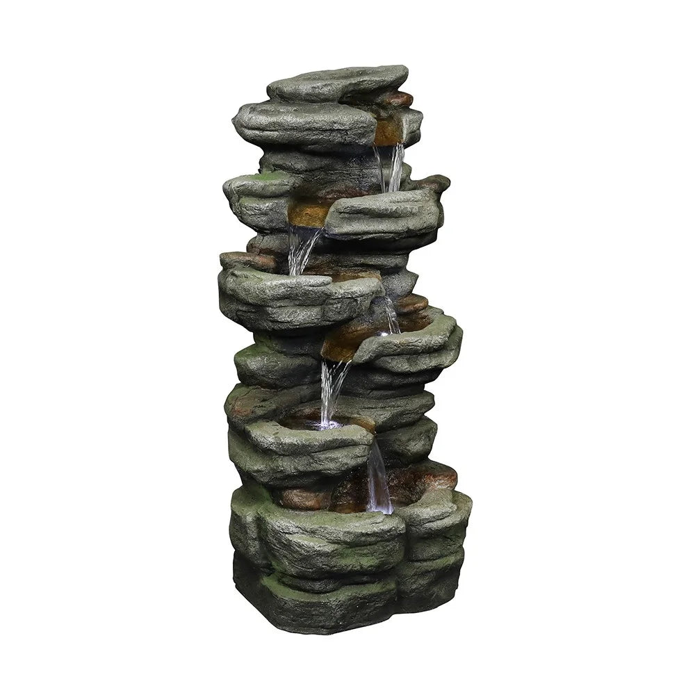 5-Tier Rock Water Fountain with LED T142