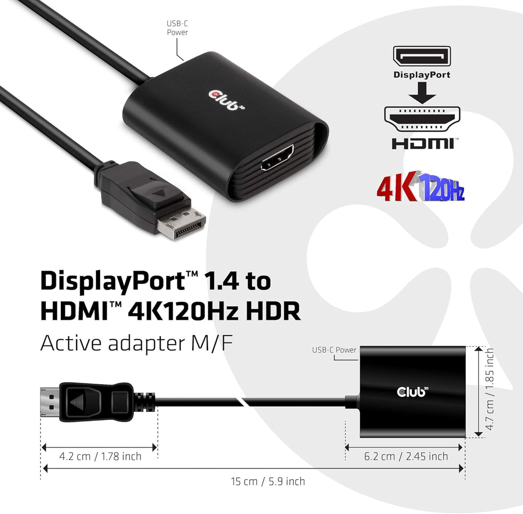 DisplayPort 1.4 to HDMI 4K 120Hz HDR Active Adapter I966535