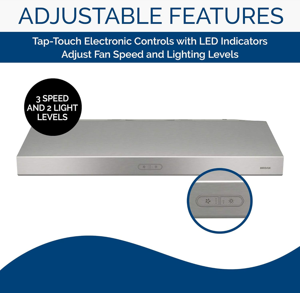 42-Inch Stainless Steel Under Cabinet Range Hood with Light Exhaust Fan W93562