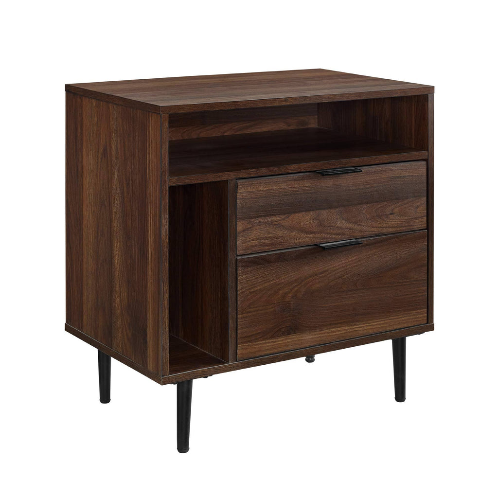 Dark Walnut Storage Side Table U649