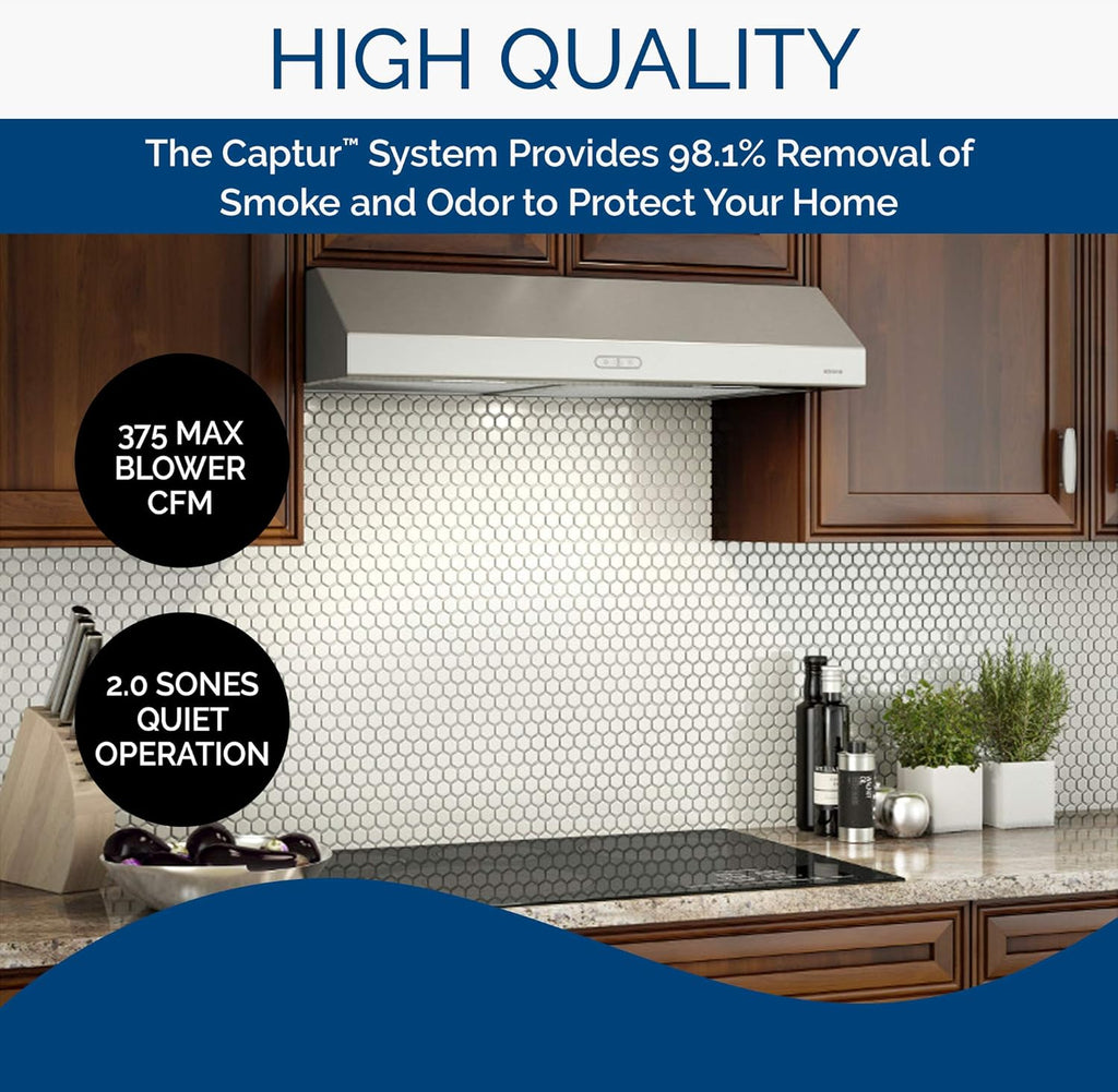 42-Inch Stainless Steel Under Cabinet Range Hood with Light Exhaust Fan W93562